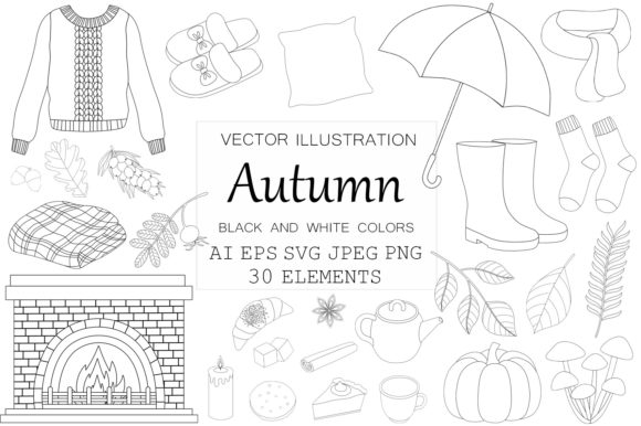 Autumn Coloring SVG: A Subtle Embroidery Design for Romantic Projects