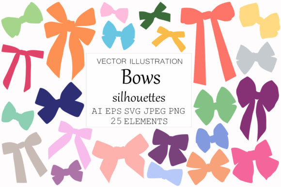 Bows Silhouettes: A Colorful Embroidery Design for Romantic Projects