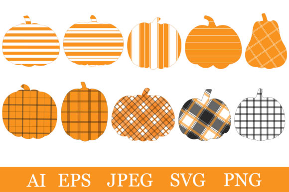 Pumpkin Plaid Print for Embroidery Projects