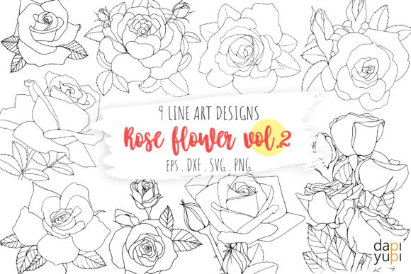 Rose Flower Line Art SVG Graphic Vol 2 Review: A Delicate Design for Real Projects